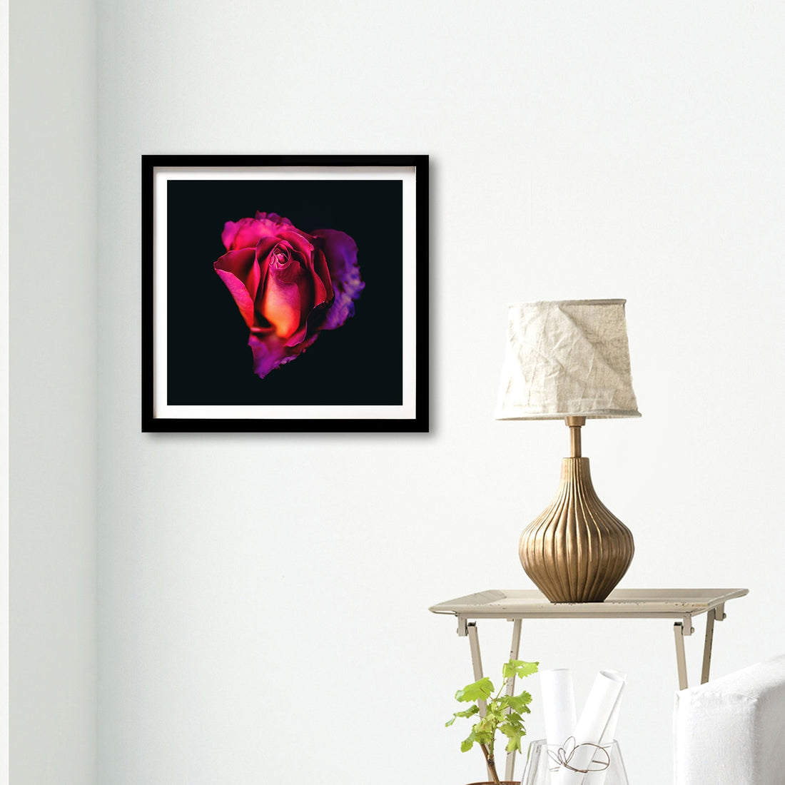 Rose Love Painting - Meri Deewar 1 : 1 Square Premium Wall Art Canvas by MeriDeewar