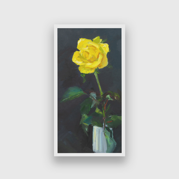 Rose Vase Oil painting 2 : 3 Vertical Premium Wall Art Canvas by MeriDeewar