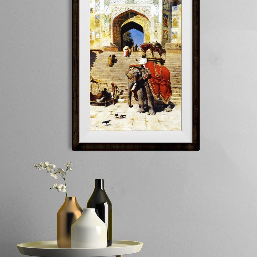 Royal Elephant Painting - Meri Deewar 1 : 2 Vertical Premium Wall Art Canvas by MeriDeewar