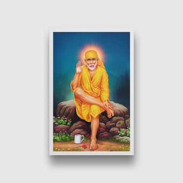 Sai Baba - Painting 2 : 3 Vertical Premium Wall Art Canvas by MeriDeewar
