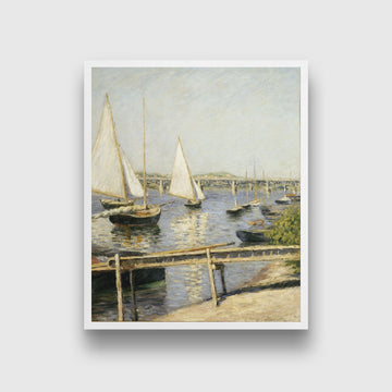Sailing Boats at Argenteuil Painting - Meri Deewar 5 : 6 Vertical Premium Wall Art Canvas by MeriDeewar