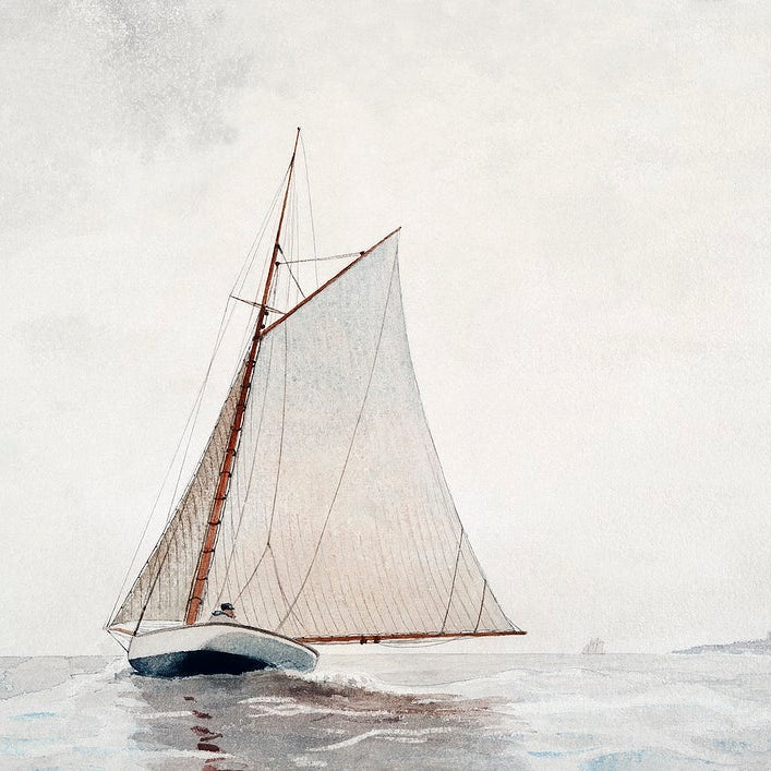 Sailing off Gloucester painting - Meri Deewar 3 : 2 Horizontal Premium Wall Art Canvas by MeriDeewar