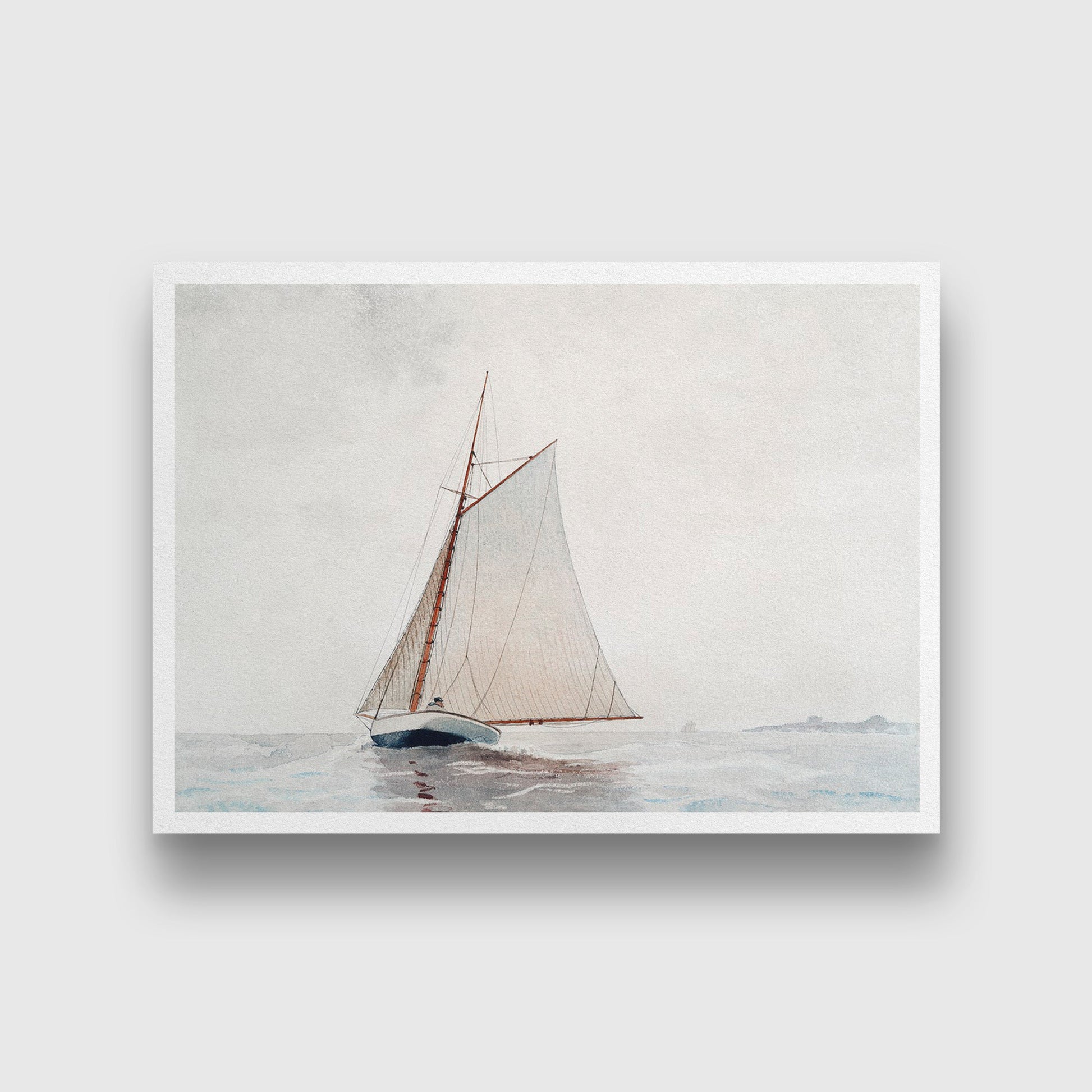 Sailing off Gloucester painting - Meri Deewar 3 : 2 Horizontal Premium Wall Art Canvas by MeriDeewar