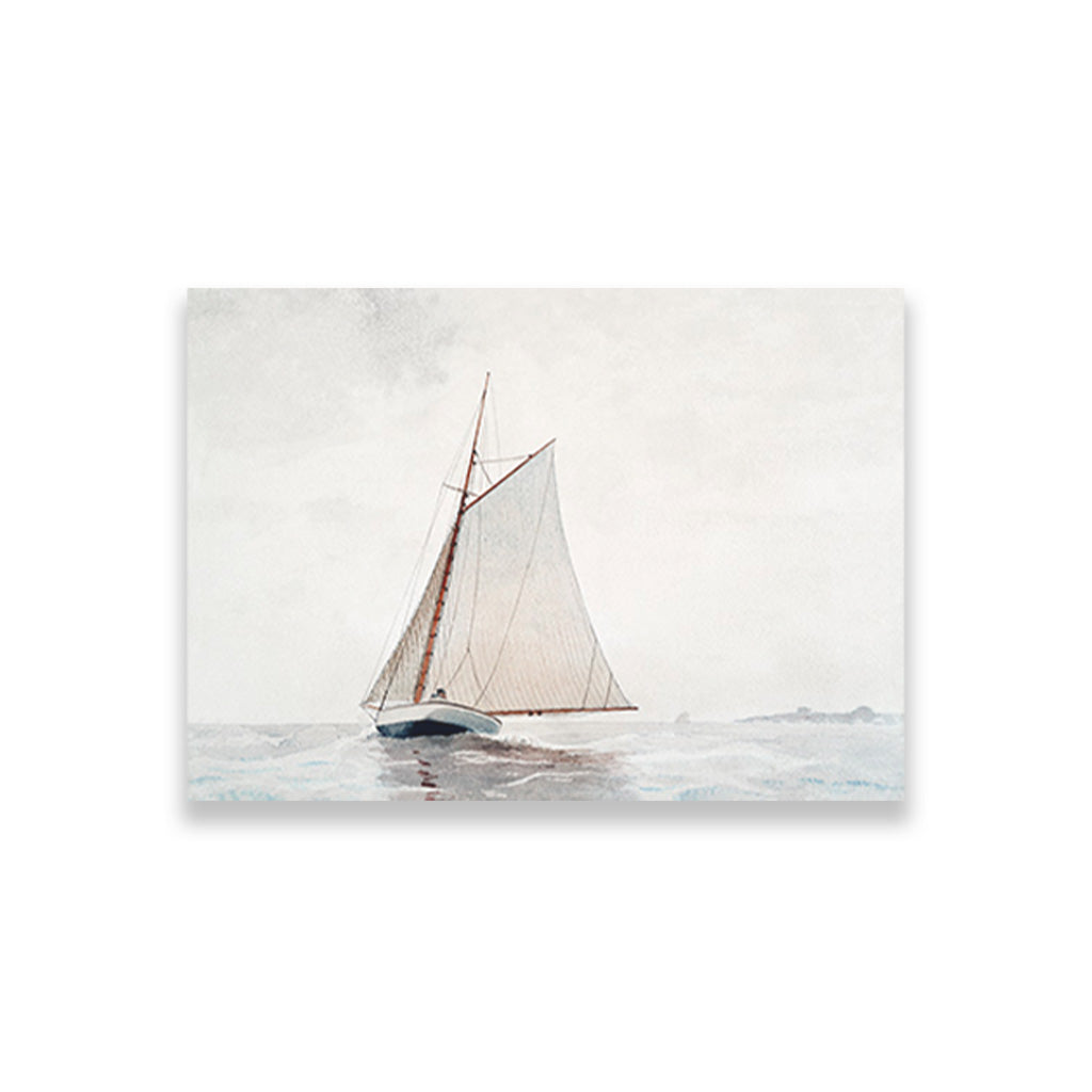 Sailing off Gloucester painting - Meri Deewar 3 : 2 Horizontal Premium Wall Art Canvas by MeriDeewar