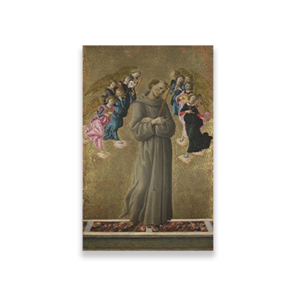 Saint Francis of Assisi with Angels Painting - Meri Deewar 3 : 4 Vertical Premium Wall Art Canvas by MeriDeewar