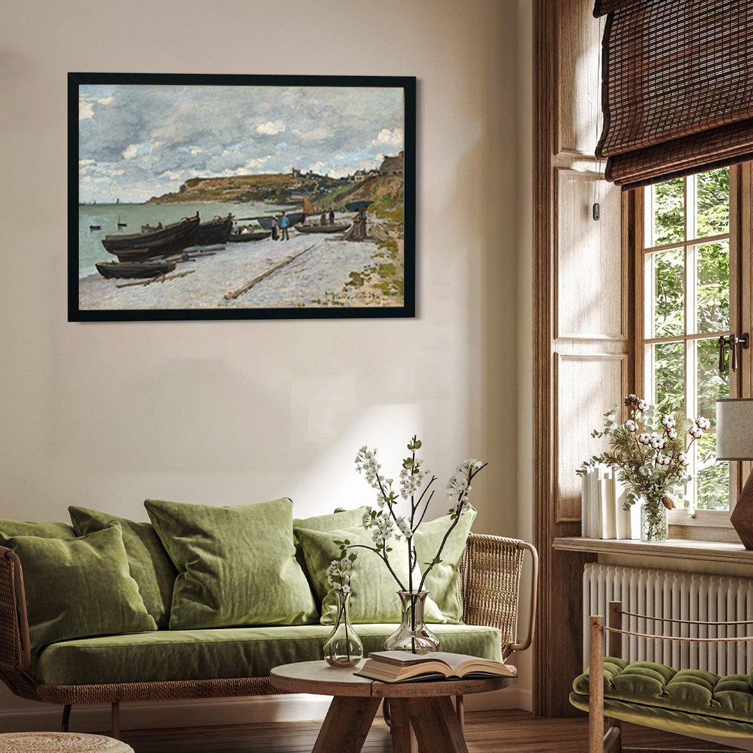 Sainte Adresse 1867 by Claude Monet Painting 3 : 2 Horizontal Premium Wall Art Canvas by MeriDeewar