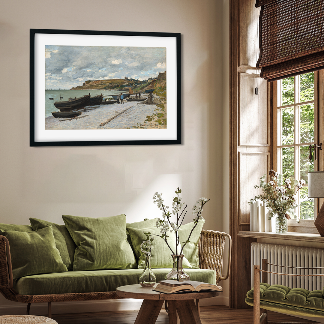 Sainte Adresse 1867 by Claude Monet Painting 3 : 2 Horizontal Premium Wall Art Canvas by MeriDeewar