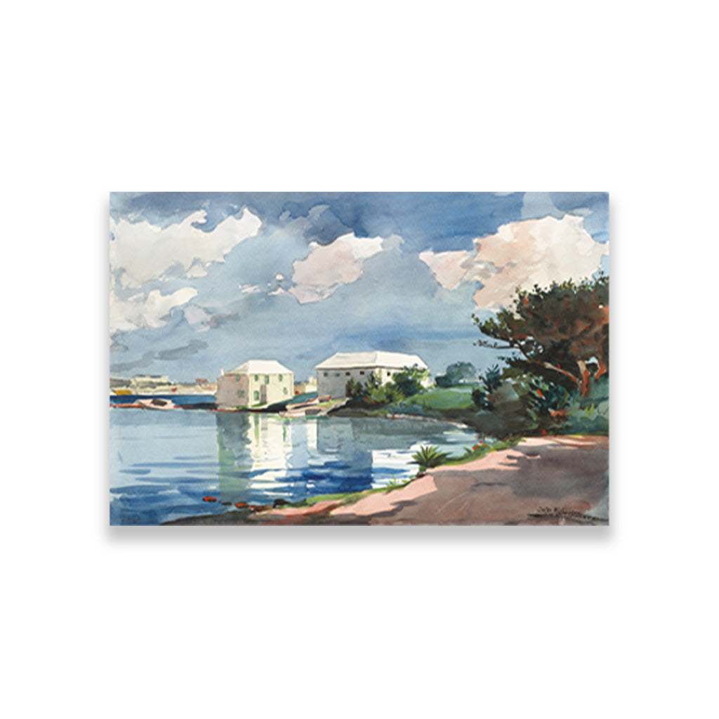 Salt Kettle, Bermuda painting - Meri Deewar 3 : 2 Horizontal Premium Wall Art Canvas by MeriDeewar