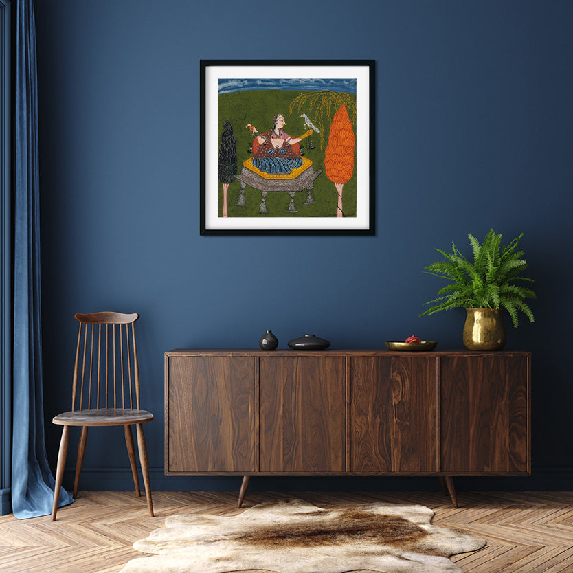 Sanveri Ragini Painting 1 : 1 Square Premium Wall Art Canvas by MeriDeewar