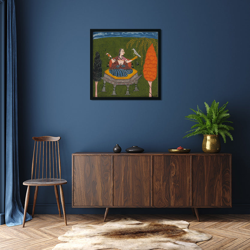 Sanveri Ragini Painting 1 : 1 Square Premium Wall Art Canvas by MeriDeewar
