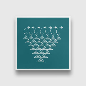 Saraswati Yantra 2 Painting - Meri Deewar 1 : 1 Square Premium Wall Art Canvas by MeriDeewar