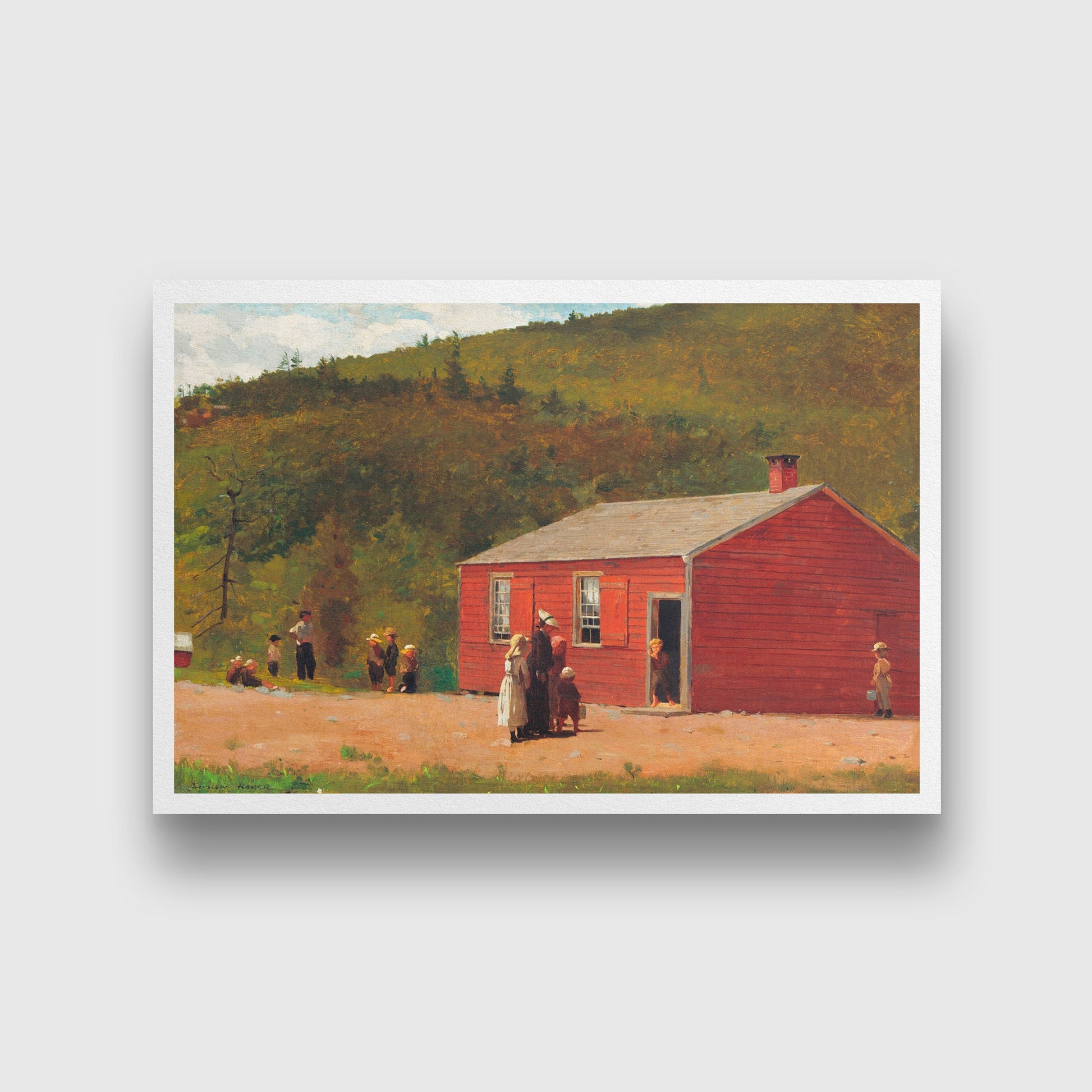 School Time painting - Meri Deewar 3 : 2 Horizontal Premium Wall Art Canvas by MeriDeewar