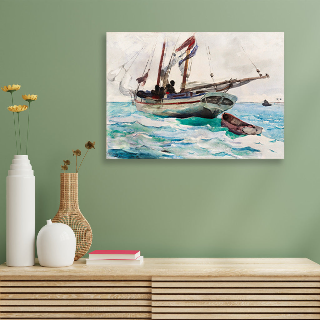 Schooner–Nassau panting - Meri Deewar 3 : 2 Horizontal Premium Wall Art Canvas by MeriDeewar