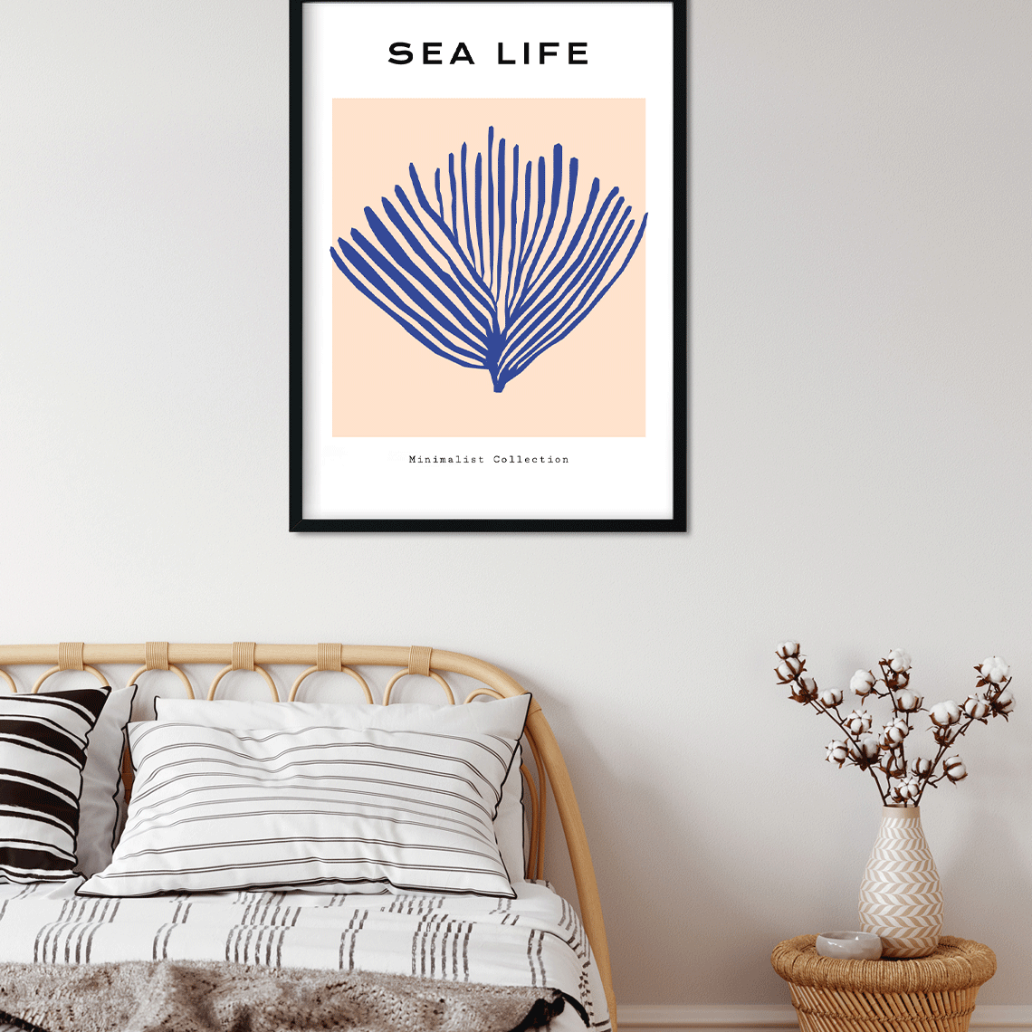 Sea Life minimalistic Painting 3 : 4.2 Vertical Premium Wall Art Canvas by MeriDeewar