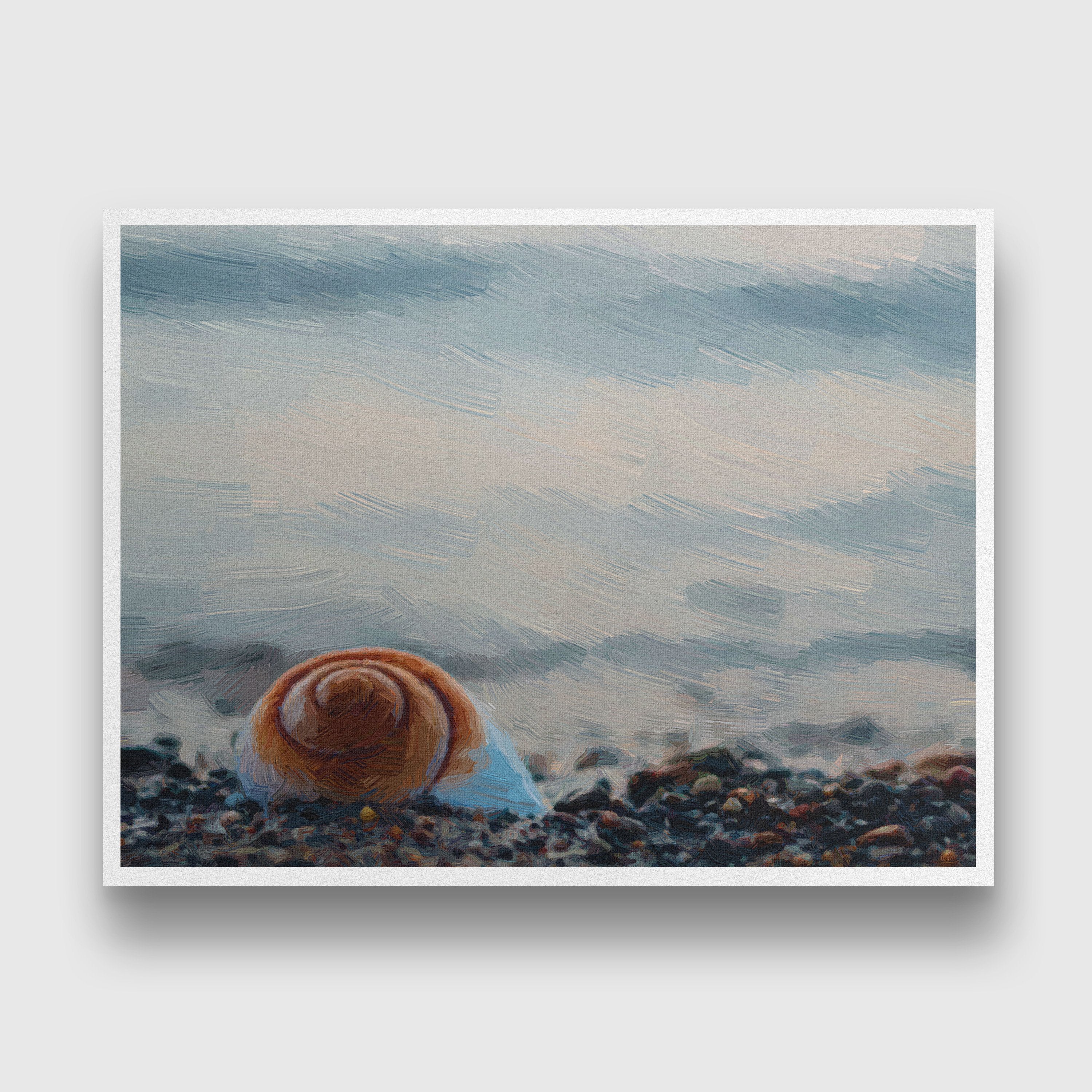 Sea Shell Isolated Painting - Meri Deewar 4 : 3 Horizontal Premium Wall Art Canvas by MeriDeewar