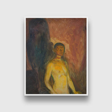 Self Portait in Hell Painting - Meri Deewar 4 :5 Vertical Premium Wall Art Canvas by MeriDeewar