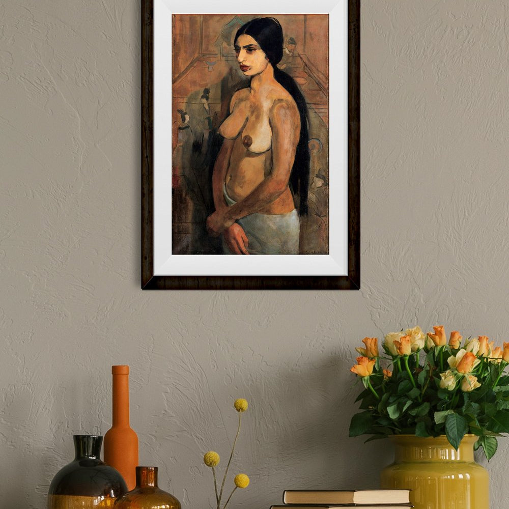 Self Portrait as a Tahitian Painting - Meri Deewar 1 : 2 Vertical Premium Wall Art Canvas by MeriDeewar