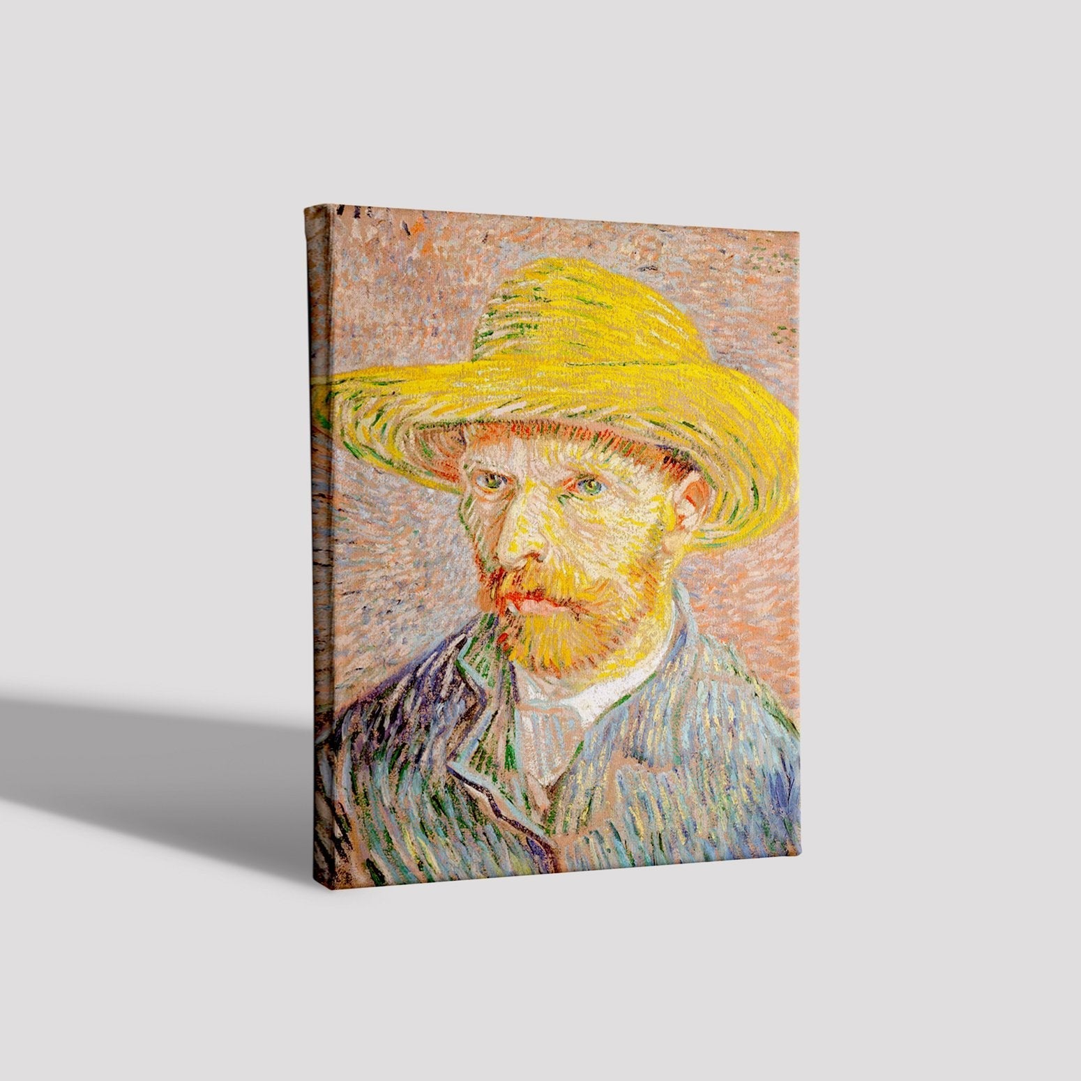 Self-Portrait with a Straw Hat (1887) By Van Gogh Painting - Meri Deewar 5 : 6 Vertical Premium Wall Art Canvas by MeriDeewar
