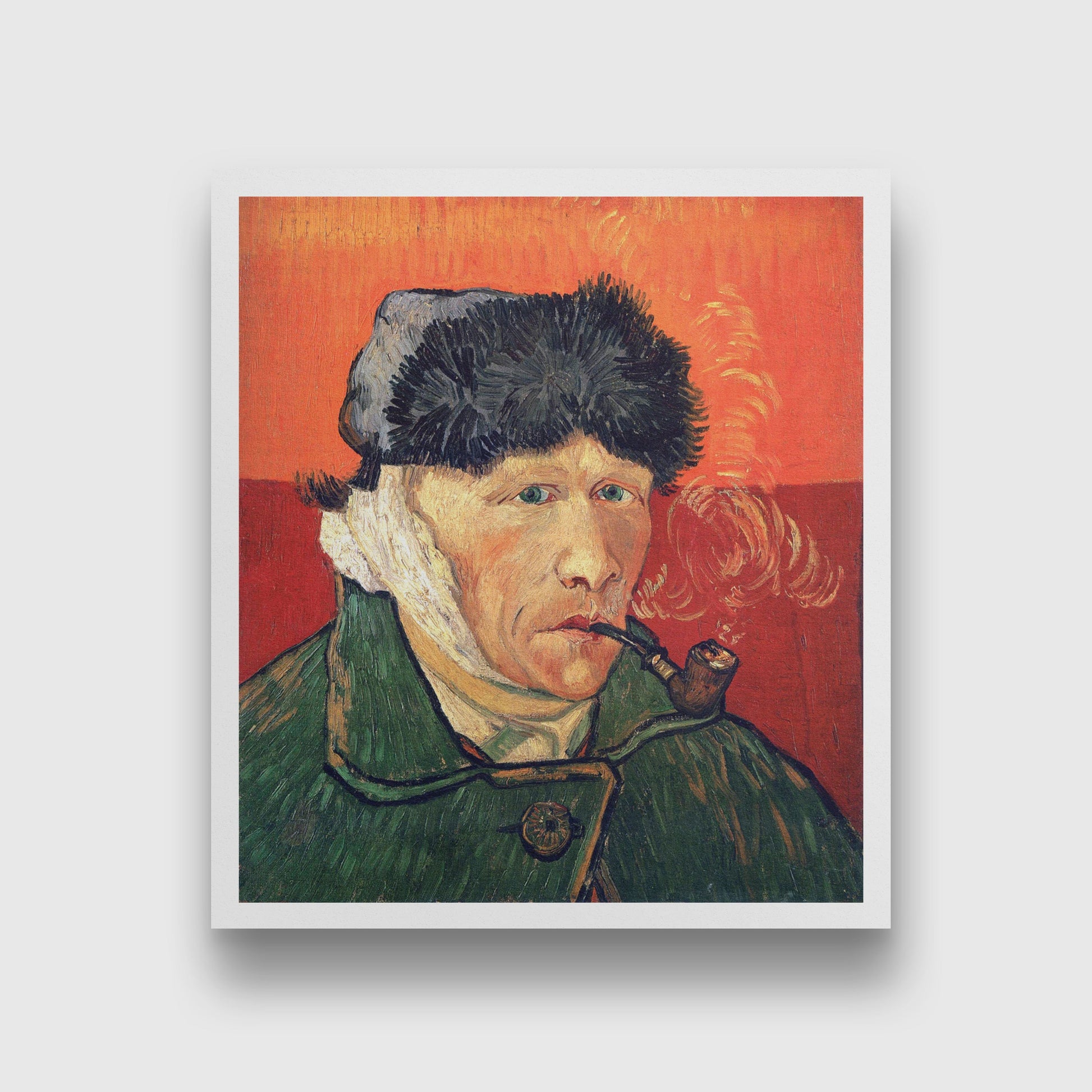 Self-Portrait with Bandaged Ear and Pipe 5 : 6 Vertical Premium Wall Art Canvas by MeriDeewar