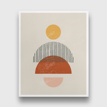Semi circle geometric Painting 3 : 4 Vertical Premium Wall Art Canvas by MeriDeewar