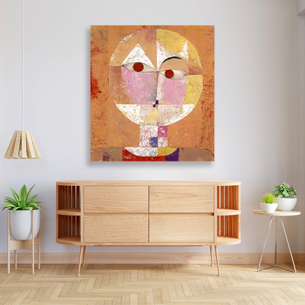 Senecio painting - Meri Deewar 1 : 1 Square Premium Wall Art Canvas by MeriDeewar