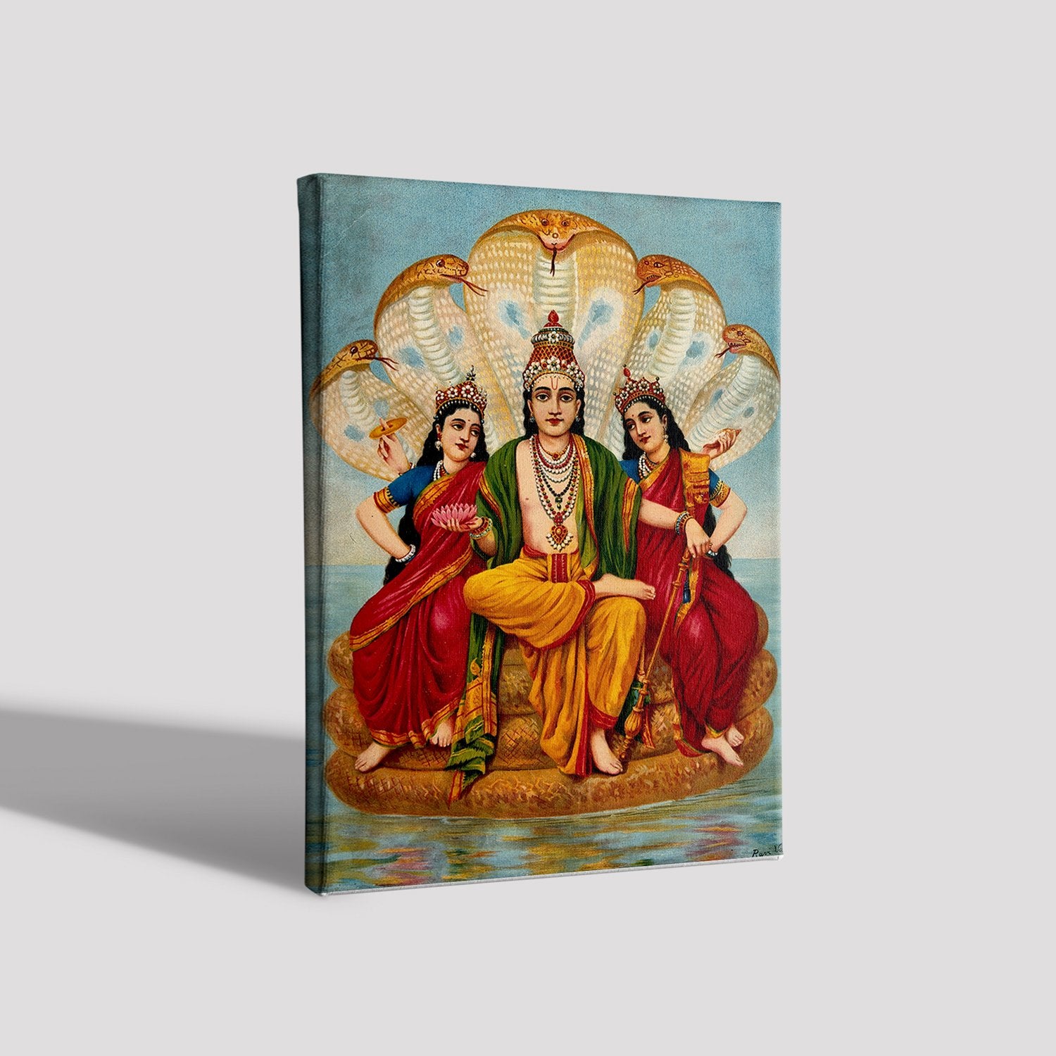 SESHNARAYAN, Painting By Raja Ravi Varma - Meri Deewar 2 : 3 Vertical Premium Wall Art Canvas by MeriDeewar