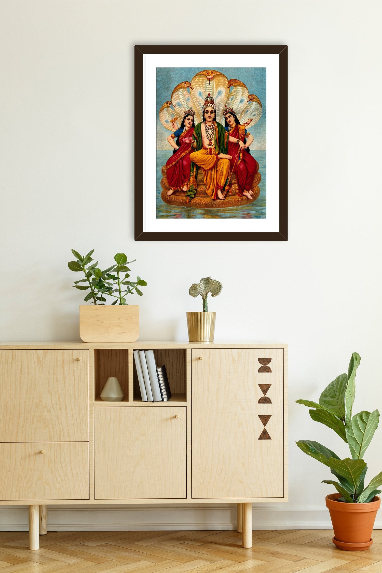 SESHNARAYAN, Painting By Raja Ravi Varma - Meri Deewar 2 : 3 Vertical Premium Wall Art Canvas by MeriDeewar