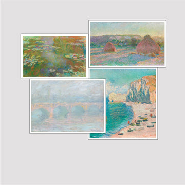 Set of 4 Print by Claude Monet Deals Premium Wall Art Canvas by MeriDeewar