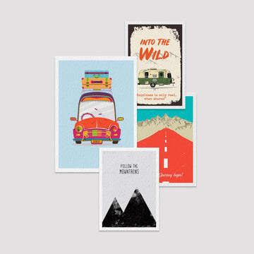 Set of 4 Print by Travel Deals Premium Wall Art Canvas by MeriDeewar