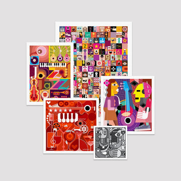 Set of 5 Print By Picasso Deals Premium Wall Art Canvas by MeriDeewar