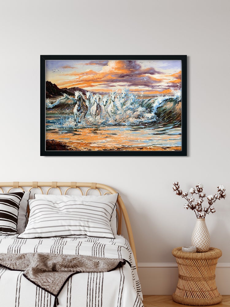 Seven horses Painting - Meri Deewar 3 : 2 Horizontal Premium Wall Art Canvas by MeriDeewar