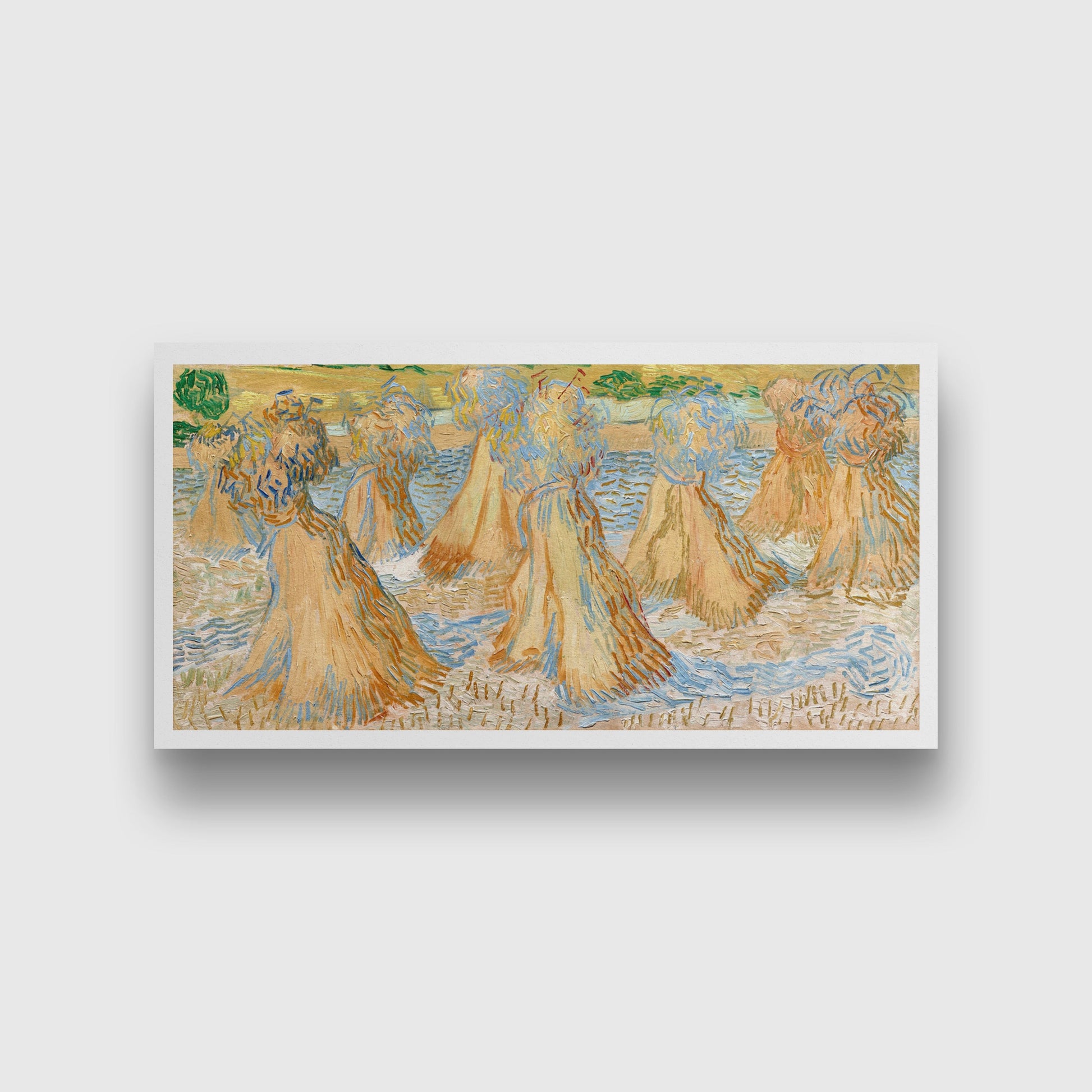 Sheaves of Wheat (1890) famous painting 2 : 1 Horizontal Premium Wall Art Canvas by MeriDeewar