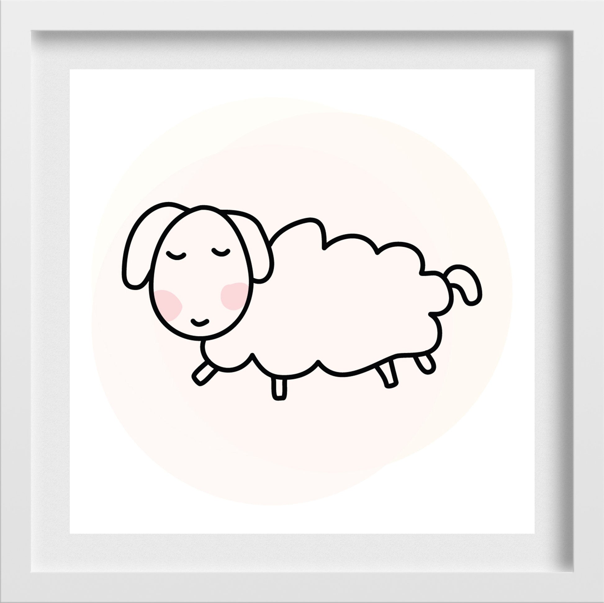 Sheep Painting - Meri Deewar 1 : 1 Square Premium Wall Art Canvas by MeriDeewar