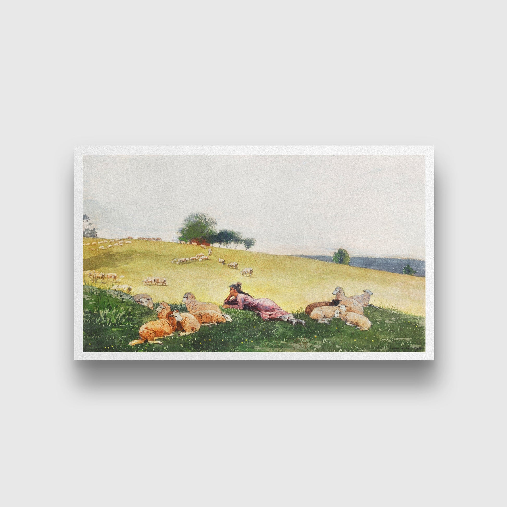 Shepherdess of Houghton Farm 2 : 1 Horizontal Premium Wall Art Canvas by MeriDeewar