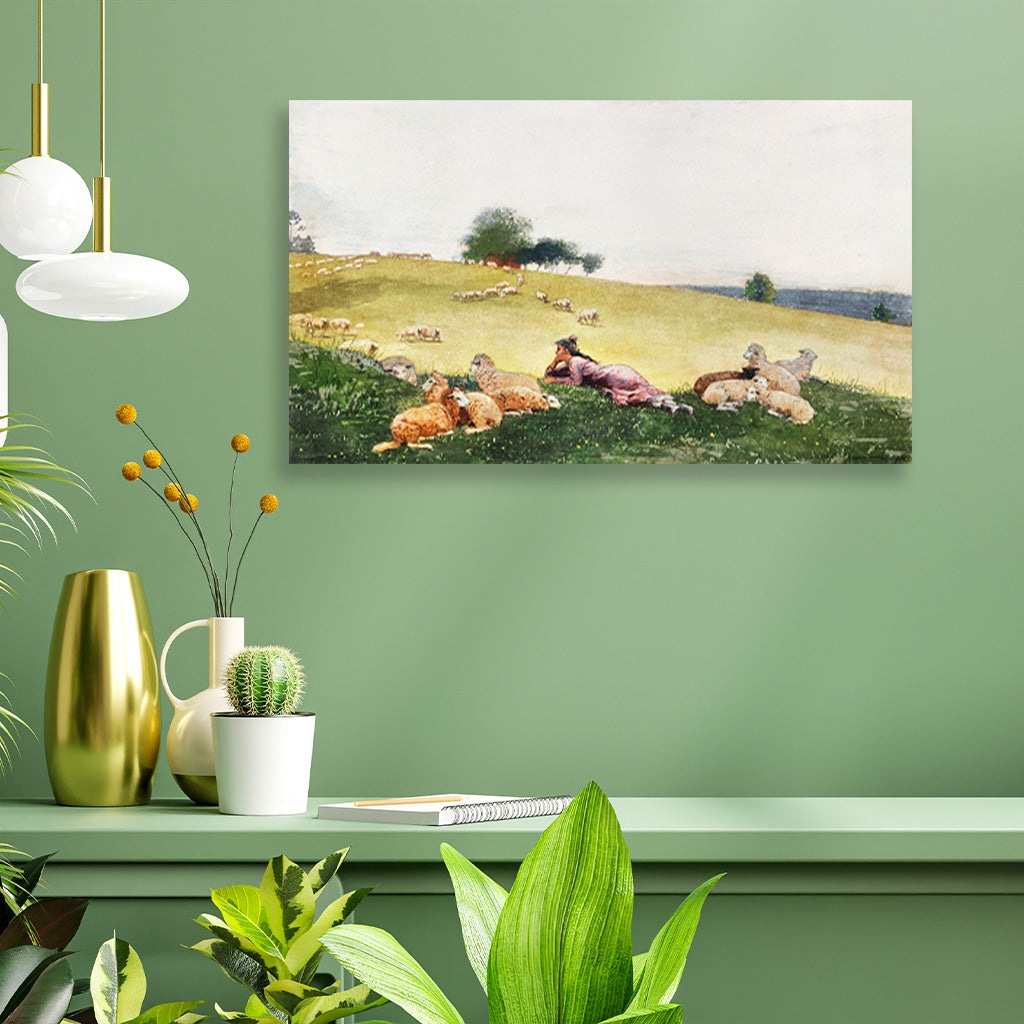 Shepherdess of Houghton Farm 2 : 1 Horizontal Premium Wall Art Canvas by MeriDeewar
