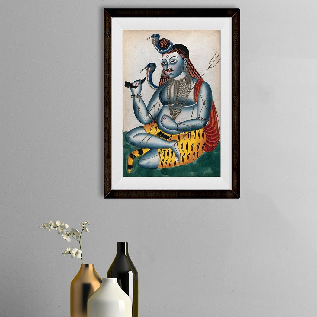 Shiva-and-his-symbols Painting - Meri Deewar 2 : 3 Vertical Premium Wall Art Canvas by MeriDeewar