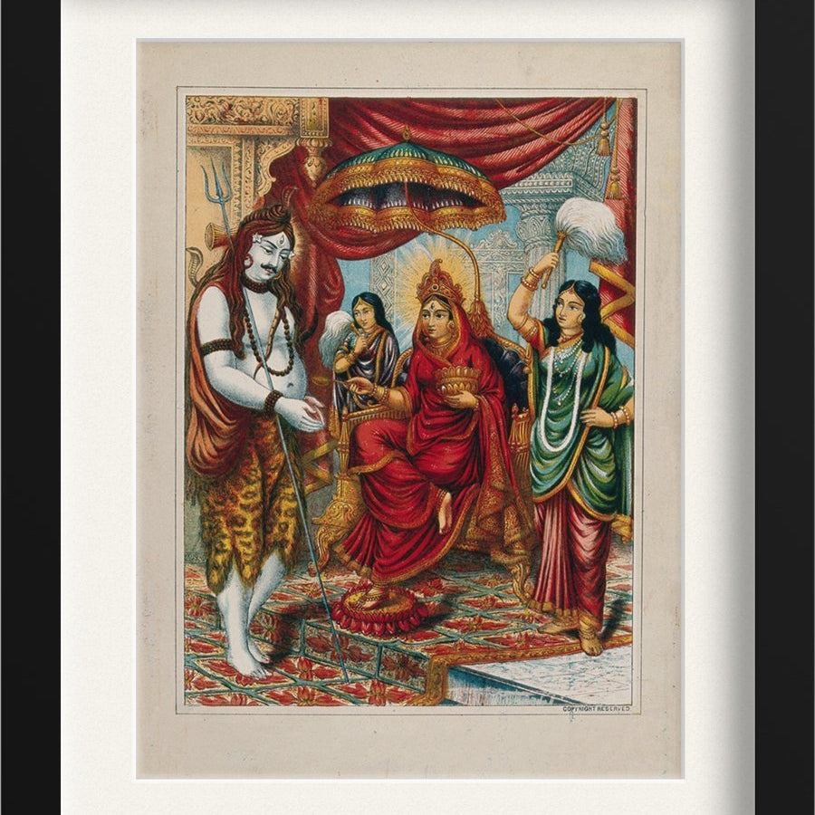 Shiva-begging-from-Annapurna Painting - Meri Deewar 4 X 5.5 Vertical Premium Wall Art Canvas by MeriDeewar