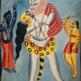 Shiva-carries-Parvati-on-his-back,-flanked-two-other-deities Painting - Meri Deewar 5 : 6 Vertical Premium Wall Art Canvas by MeriDeewar