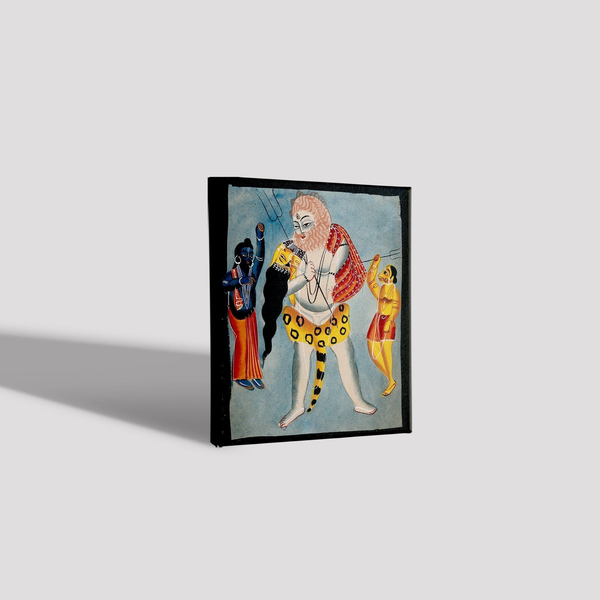 Shiva-carries-Parvati-on-his-back,-flanked-two-other-deities Painting - Meri Deewar 5 : 6 Vertical Premium Wall Art Canvas by MeriDeewar