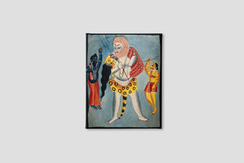 Shiva-carries-Parvati-on-his-back,-flanked-two-other-deities Painting - Meri Deewar 5 : 6 Vertical Premium Wall Art Canvas by MeriDeewar