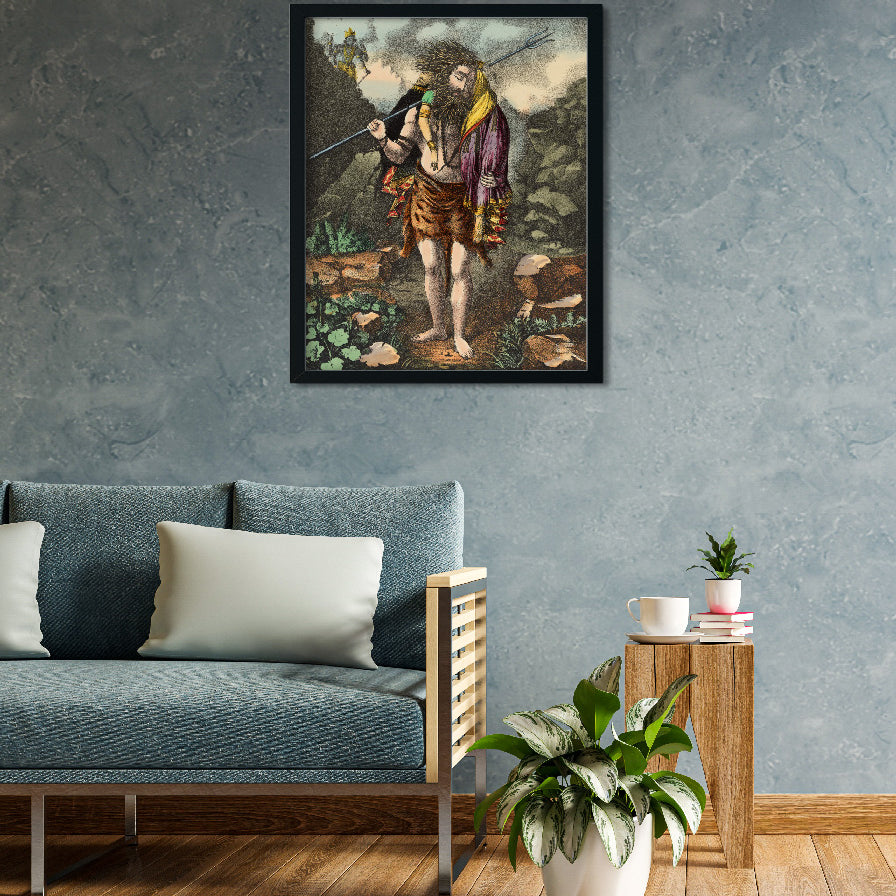 Shiva Mahadev Painting 4 :5 Vertical Premium Wall Art Canvas by MeriDeewar