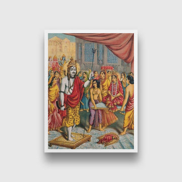 Shiva-waiting-for-the-arrival-of-his-bride-Parvati Painting - Meri Deewar 3 : 4 Vertical Premium Wall Art Canvas by MeriDeewar