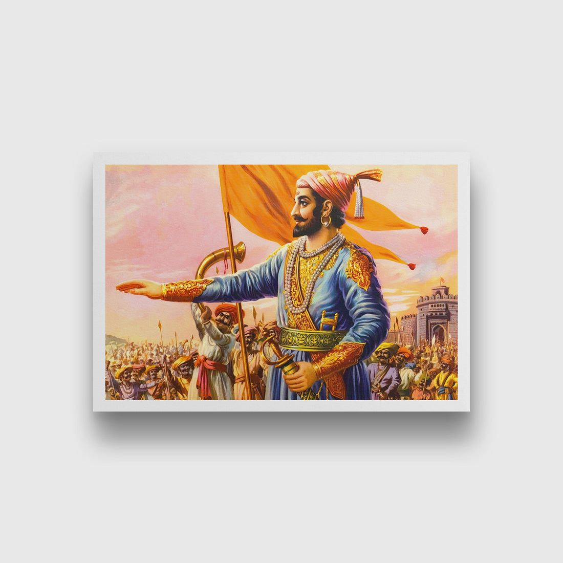 Shivaji Maharaj Hindavi Swarajya - Painting 3 : 2 Horizontal Premium Wall Art Canvas by MeriDeewar