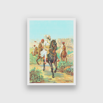 Shivaji Maharaj Painting - Meri Deewar 3 : 4.2 Vertical Premium Wall Art Canvas by MeriDeewar