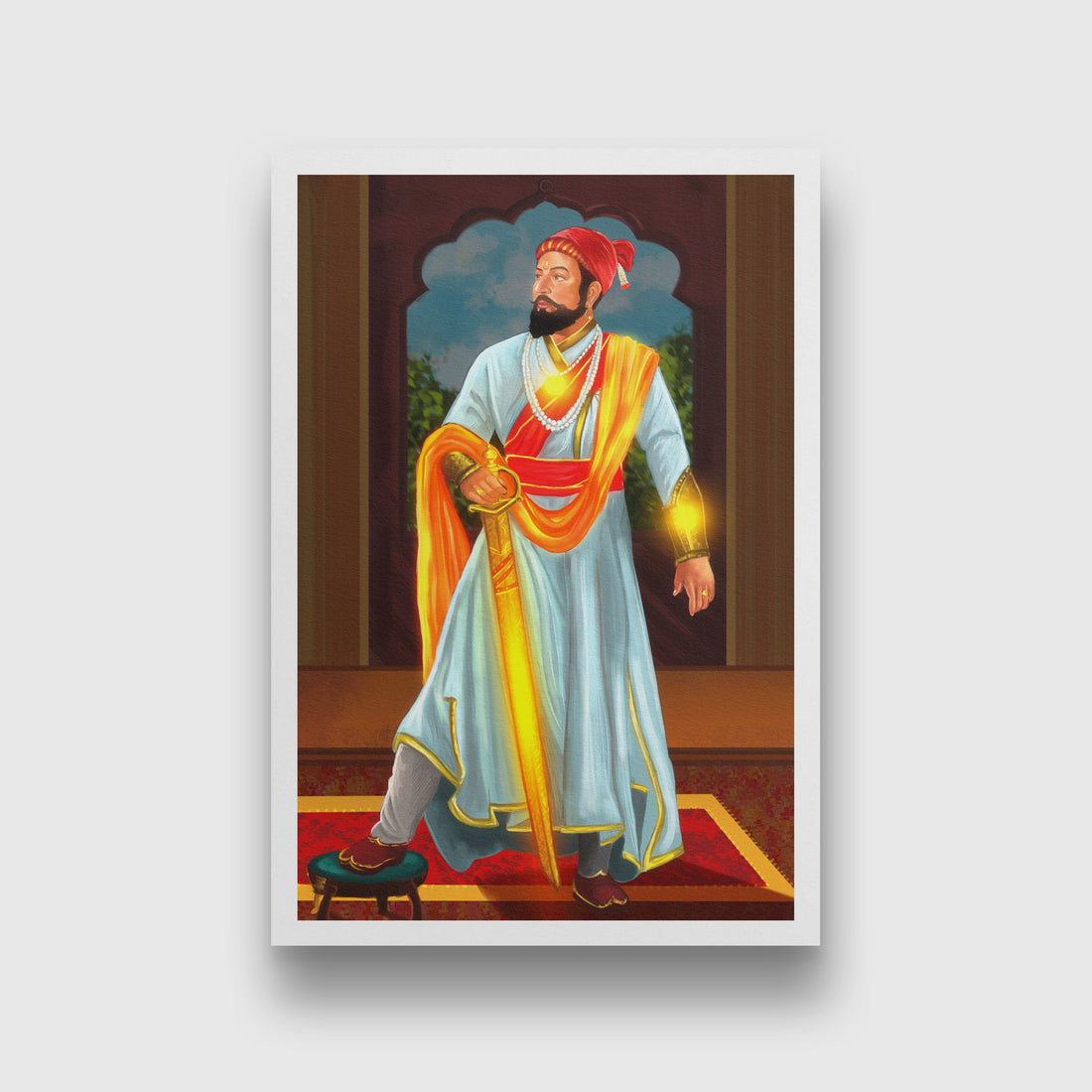 Shivaji Maharaj - paintings 2 : 3 Vertical Premium Wall Art Canvas by MeriDeewar