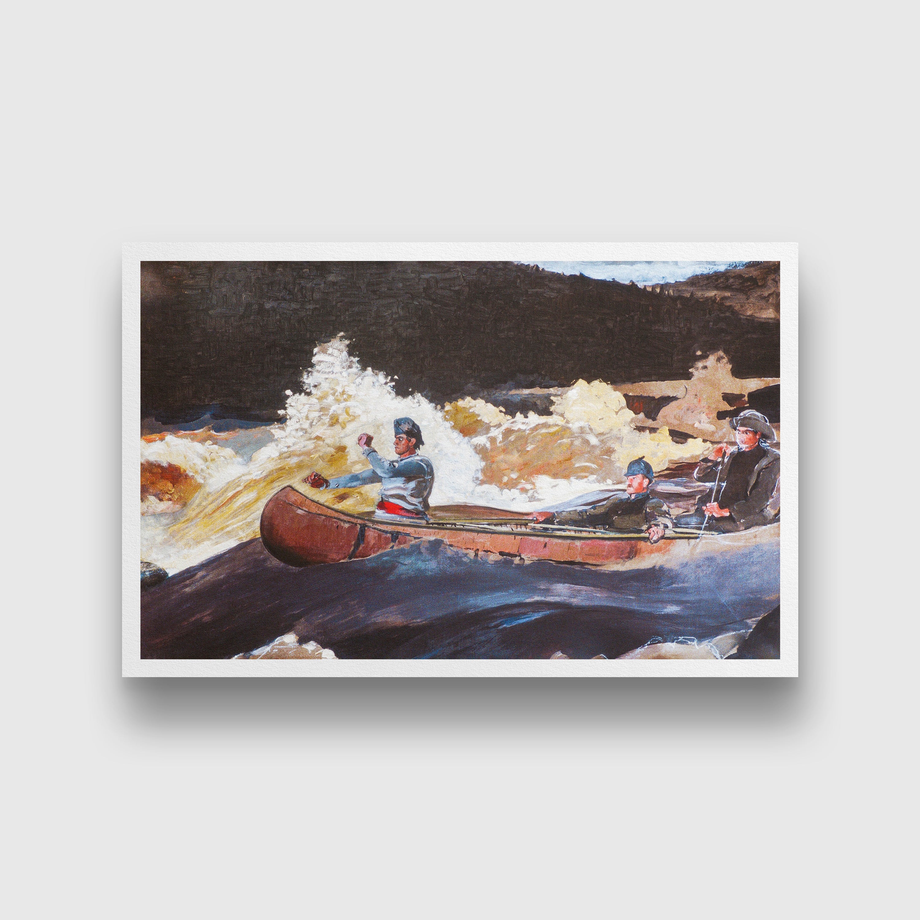 Shooting the Rapids, Saguenay Rive painting - Meri Deewar 3 : 2 Horizontal Premium Wall Art Canvas by MeriDeewar