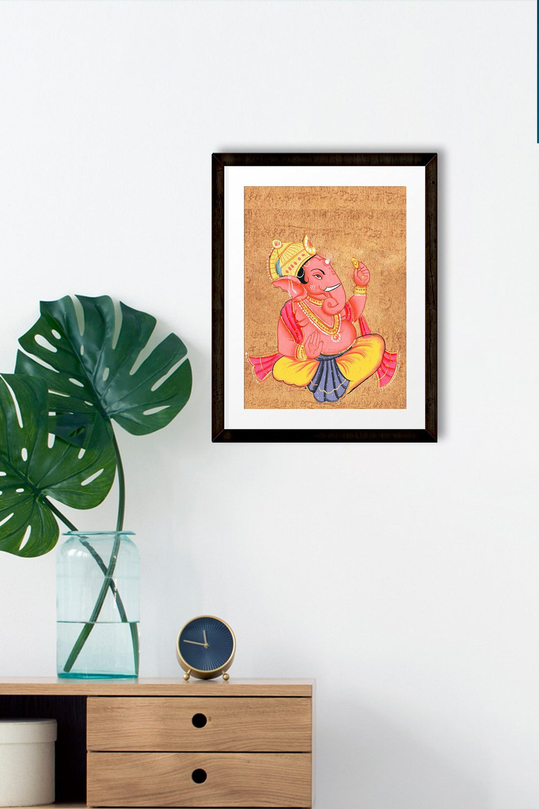 Shree Ganesha Artwork Painting - Meri Deewar 2 : 3 Vertical Premium Wall Art Canvas by MeriDeewar