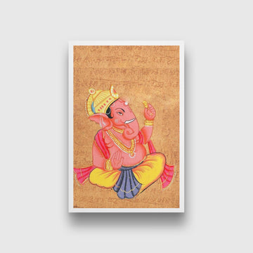 Shree Ganesha Artwork Painting - Meri Deewar 2 : 3 Vertical Premium Wall Art Canvas by MeriDeewar