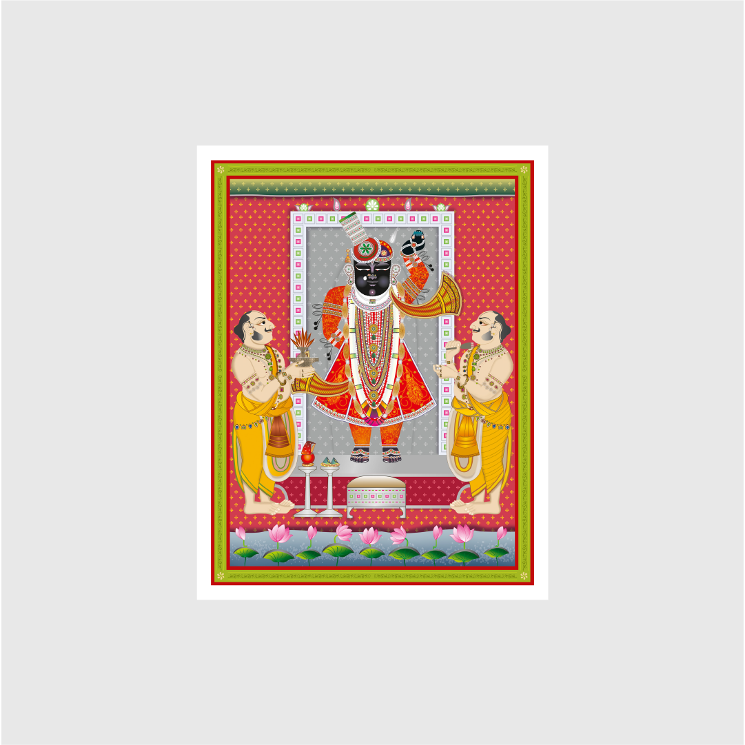 SHRINATHJI Famous Painting 3 : 4 Vertical Premium Wall Art Canvas by MeriDeewar