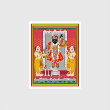 SHRINATHJI Famous Painting 3 : 4 Vertical Premium Wall Art Canvas by MeriDeewar